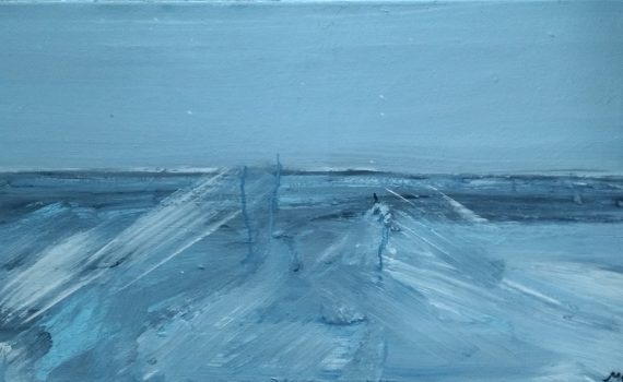 Grey Marsh #4. Oil & Acrylic on Canvas. 32in X 17in. £325